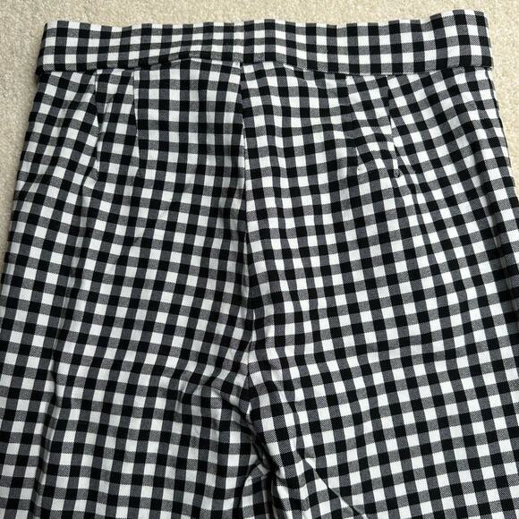 Zara: Gingham Cropped Flare Trouser Black and White - Picture 5 of 9